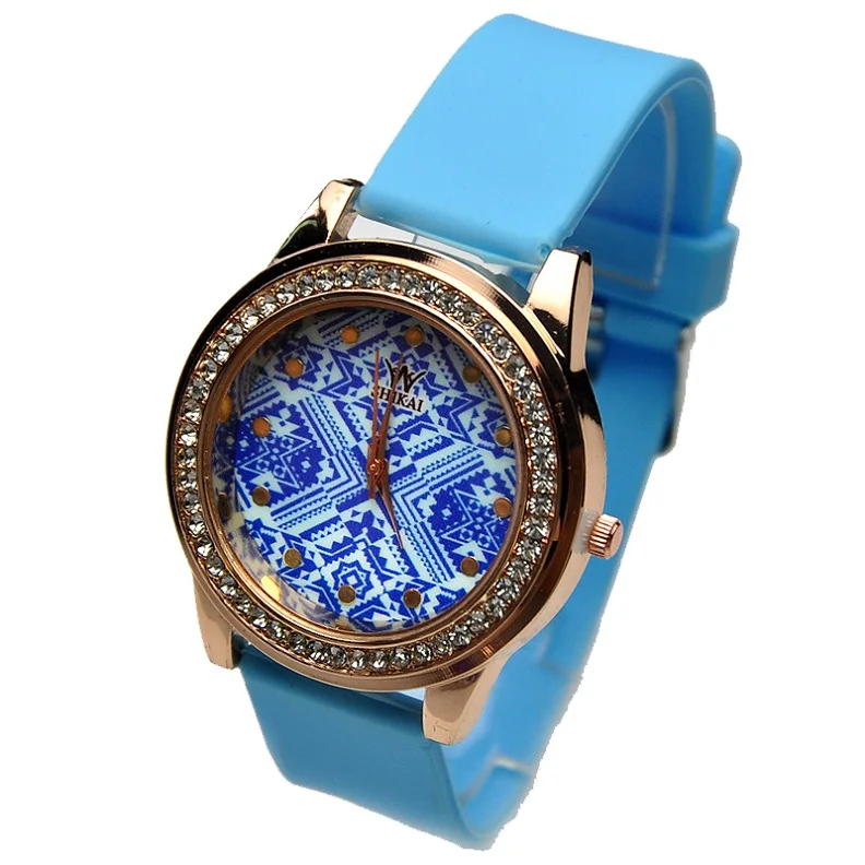 Женские наручные часы с золотыми кристаллами индийские этнические Стразы