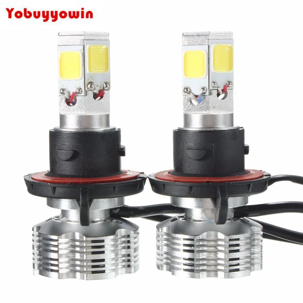 Пара 120W 12000lm COB светодиодный комплект автомобильных фар H13 9008 p26 4t Hi/low beams белый 6000K