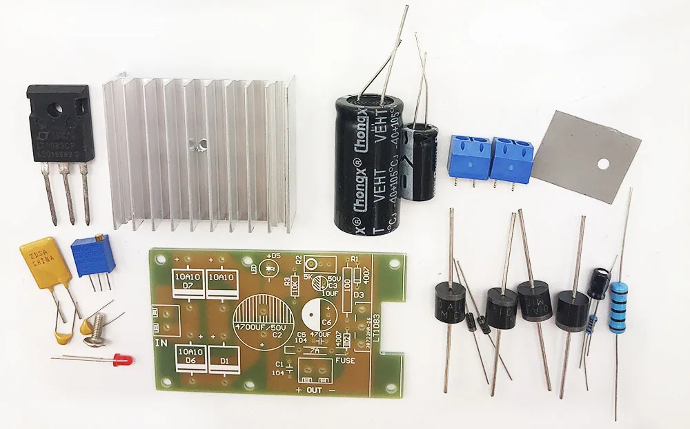 Lusya DIY наборы LT1083cp Высокая мощность Регулируемый Линейный Регулируемый источник питания постоянного тока печатная плата 2,5-12-24-30в PCB G3-010