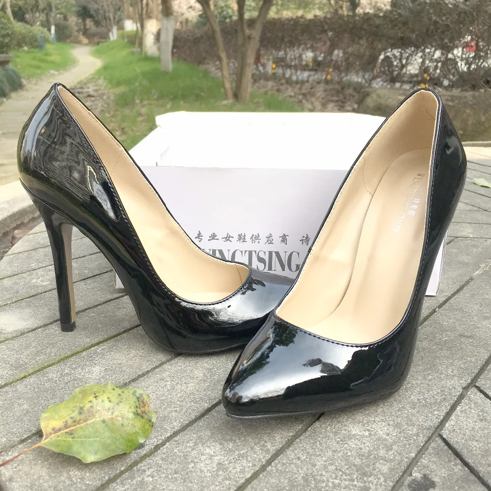Wholesale Women'S Pointed Patent Leather Office Lady Ladies Big Size Pumps Casul Dress Wedding High Heels Women Work Shoes | Обувь