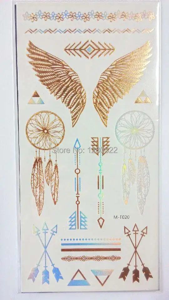 Золотые татуировки 12 листов/партия меняющие цвета металлические флеш-татуировки