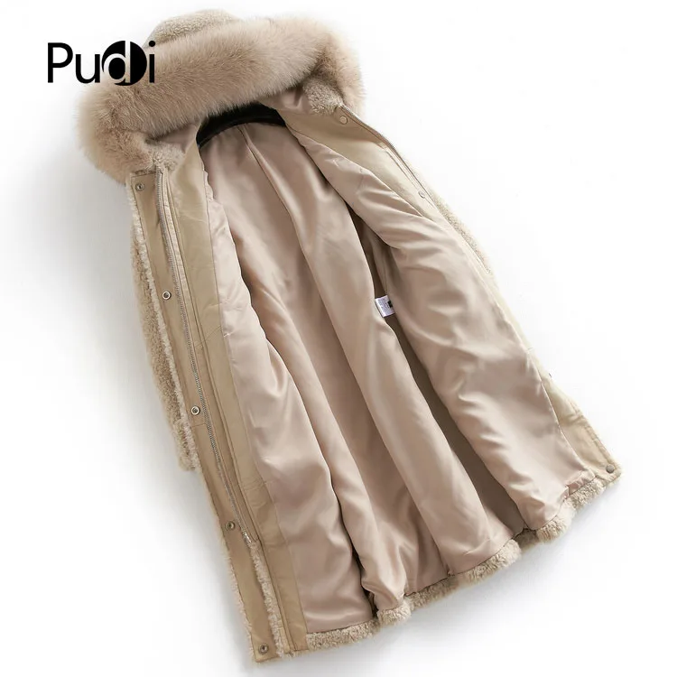 PUDI B181035 женская зимняя теплая куртка из натурального шерстяного меха, жилет из натурального Лисьего меха для отдыха, пальто для девочек, Женская куртка, пальто