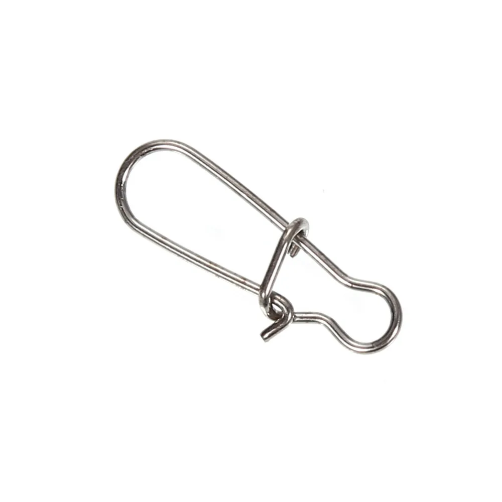 100pcs/lot Stainless Steel Pin Shap Hook Lock Solid Rings Safety Snap Swivel Snaps Fishing Hooks Connector | Спорт и развлечения