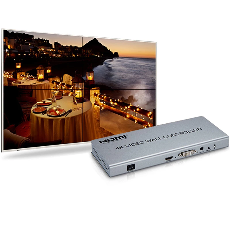 Настенный видеоконтроллер 2x2 вход HDMI/DVI 4 выхода HDMI процессор для телевизора 4K