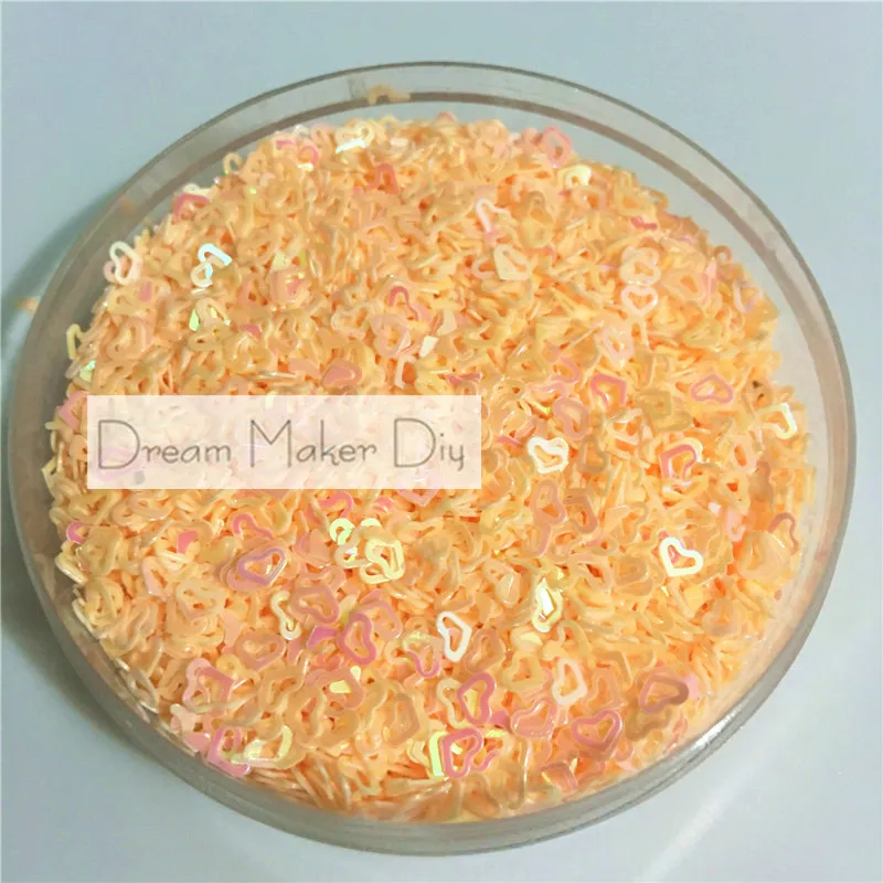 Пайетки из ПВХ с полыми сердечками для дизайна ногтей 25 г (5000 шт.) 3 мм|sequin paillette|loose