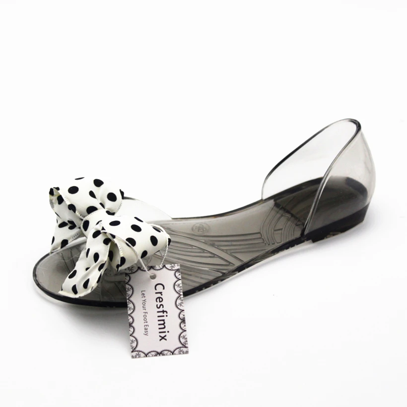 Cresfimix sandalias de mujer Женские модные босоножки с бабочкой милые прозрачные без
