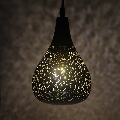 B with Warm LED Винтажный подвесной светильник, скандинавский пористый Лофт, E27, светодиодный, железный, травленый абажур, для бара, ресторана, лампа, креативный стиль, ржавчина, подвесной светильник - Цвет корпуса: B with Warm LED
