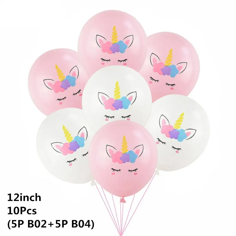 5pcs b02-5pcs b04 10 шт. 12 дюймов Единорог латексные шары Набор DIY мультфильм Лошадь Единорог шары принцесса день рождения украшения свадебные шары - Цвет: 5pcs b02-5pcs b04
