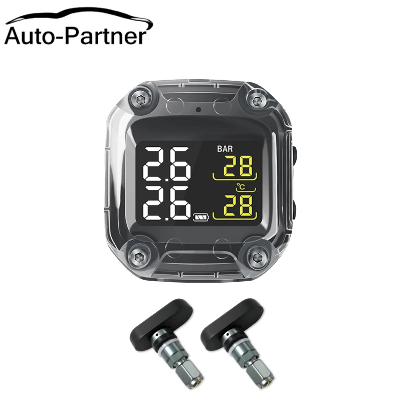 M3-C Wireless Motorcycle TPMS Real Tire Pressure Monitoring System Externe Universal 2 External Internal Sensors LCD Display | Автомобили