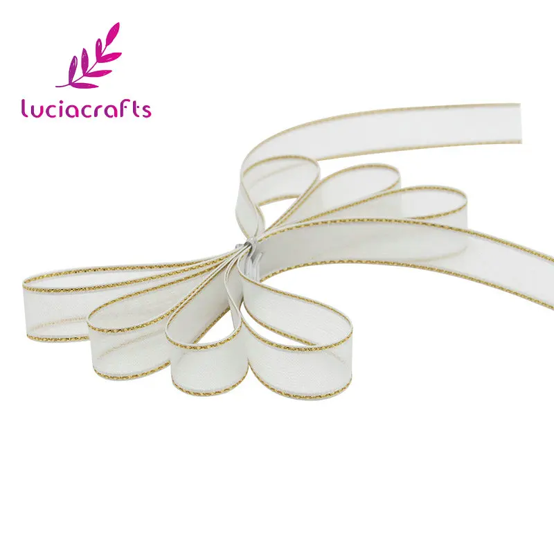 C9 Grey Lucia crafts 10 ярдов/партия 10 мм ленты из органзы для украшения свадебной вечеринки DIY Швейные подарочные упаковочные материалы аксессуары 040044119 - Цвет: C9 Grey