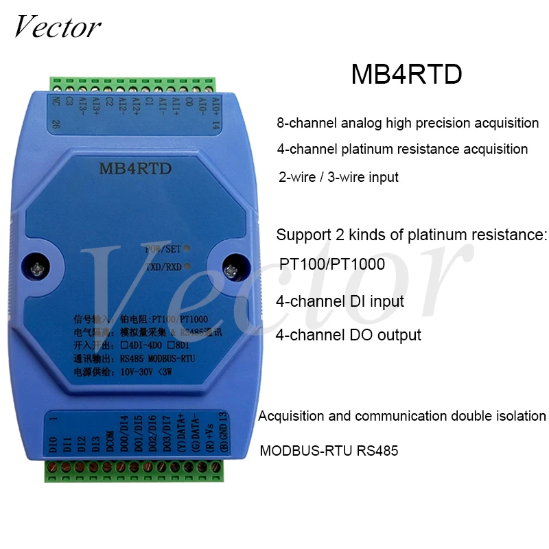 4-channel PT100 Temperature Acquisition Module PT1000 High-precision ...