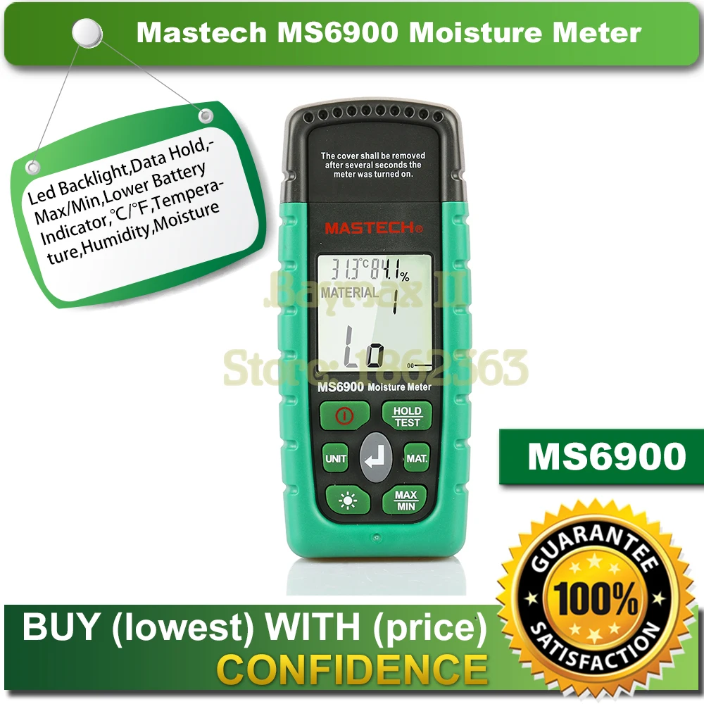 Mastech MS6900 Профессиональный цифровой мини измеритель влажности для
