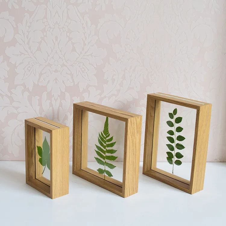Современные деревенские деревянные стеклянные Фоторамки DIY Образец растения зажим многофункциональная фоторамка деревянное ремесло Домашний Декор стены и стола