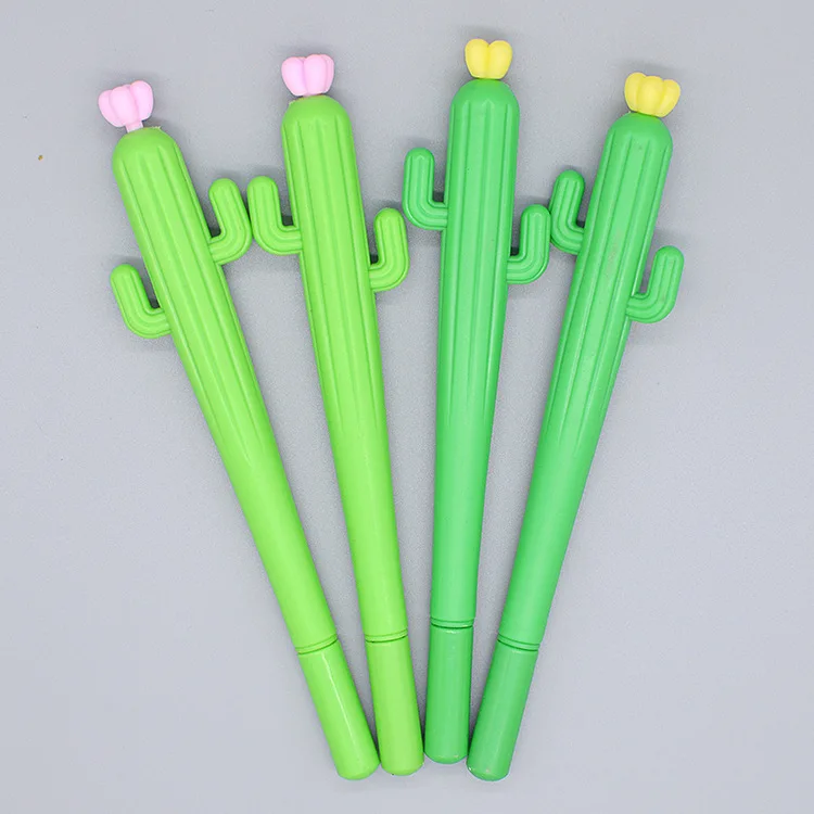 100 pcs wholesale soft gel cactus neutral pen plant creative signature pen Korean stationery office supplies wholesale