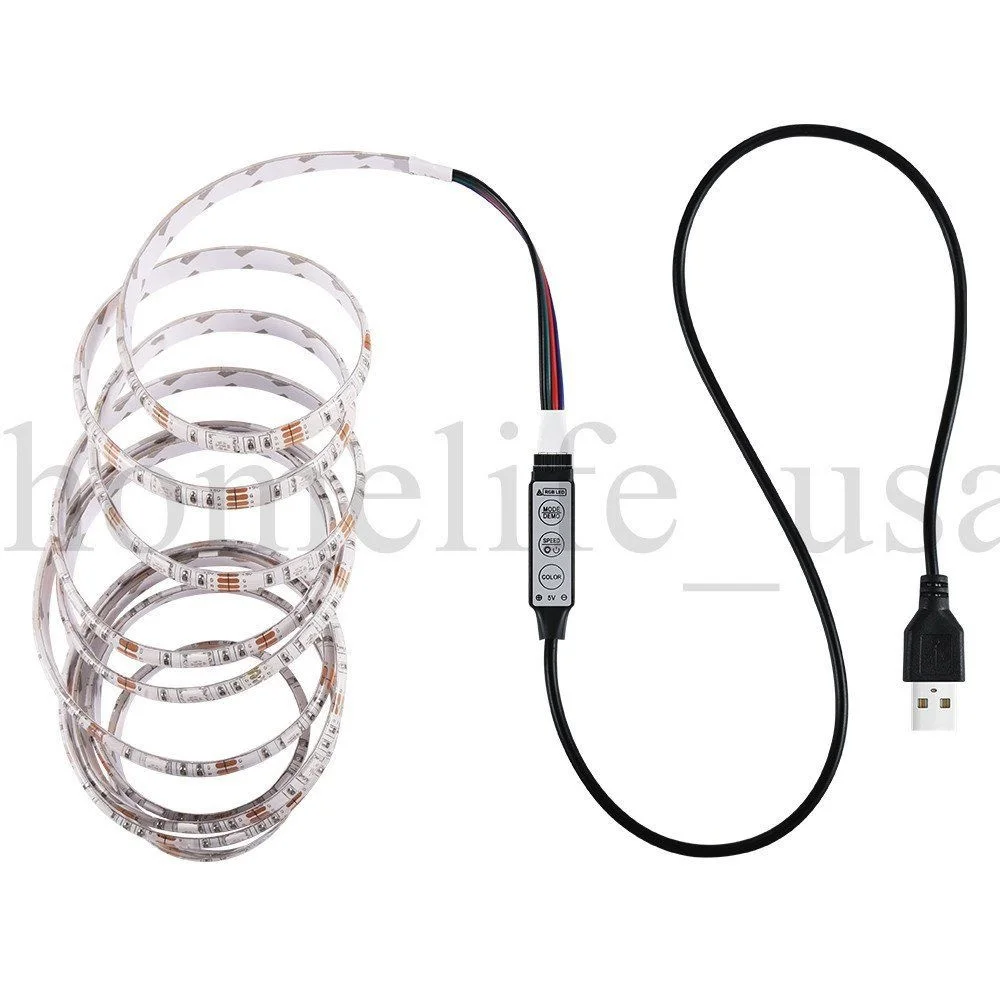 HENYNET 5050 яркий светодиод 1 м/2 м USB светодиодные полосы света ТВ задний свет RGB
