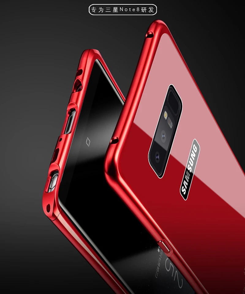 Роскошный чехол S8 + гибридная металлическая рамка закаленное стекло Note8 для samsung