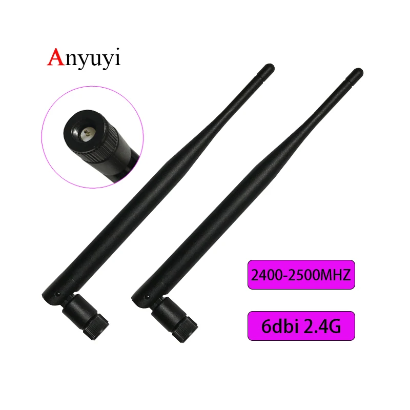 

2Pc 2.4GHz WiFi Antenna 6dBi SMA-Male Antenna For Wireless Wi-Fi Router 19.5cm Length High Gain Foldable 90° for Laptop