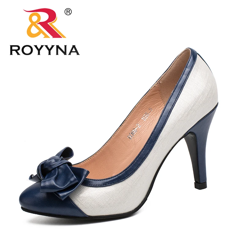 ROYYNA/Новинка Модные стильные женские туфли-лодочки Женские туфли с острым носком