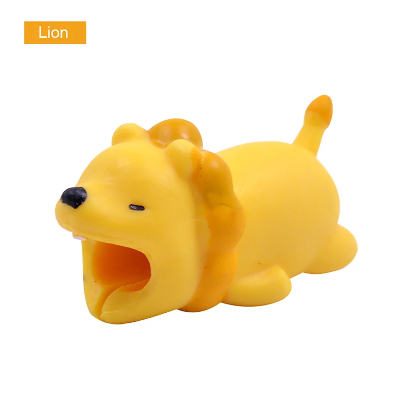 Lion CHIPAL Симпатичные укусы защитный кабель Winder Chompers кошка собака утка кролик животное коала кусачки модель держатель телефона для iPhone - Цвет: Lion
