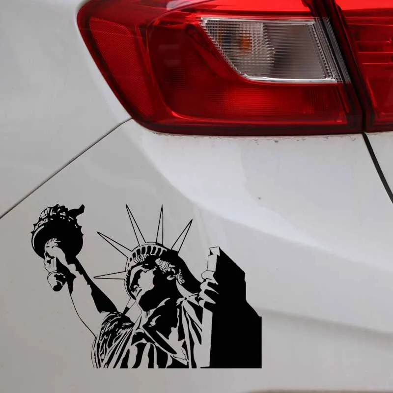 YJZT 16.3CM*11.6CM Art Statue Of Liberty USA Monument Patriotism Car Sticker Holy Vinyl Decal Coolest Black/Silver C27-0190 | Автомобили и