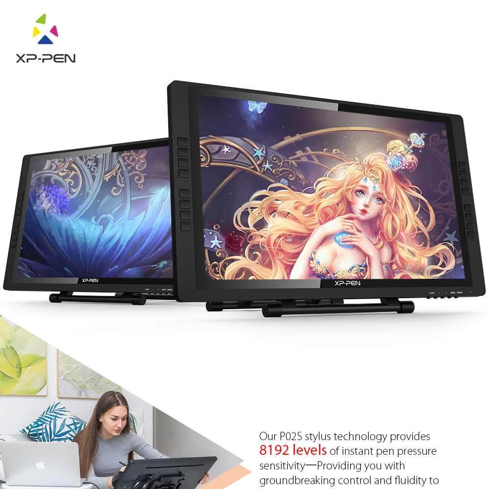 Монитор планшет для рисования XP Pen Artist 22E Pro HD ips графичиский дисплей планшет для рисования с экспресс-клавишами подходит для правши и левши 8192