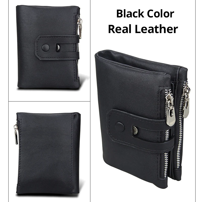 3 цвета кошелек из натуральной кожи для мужчин модный мужской с двойной молнией