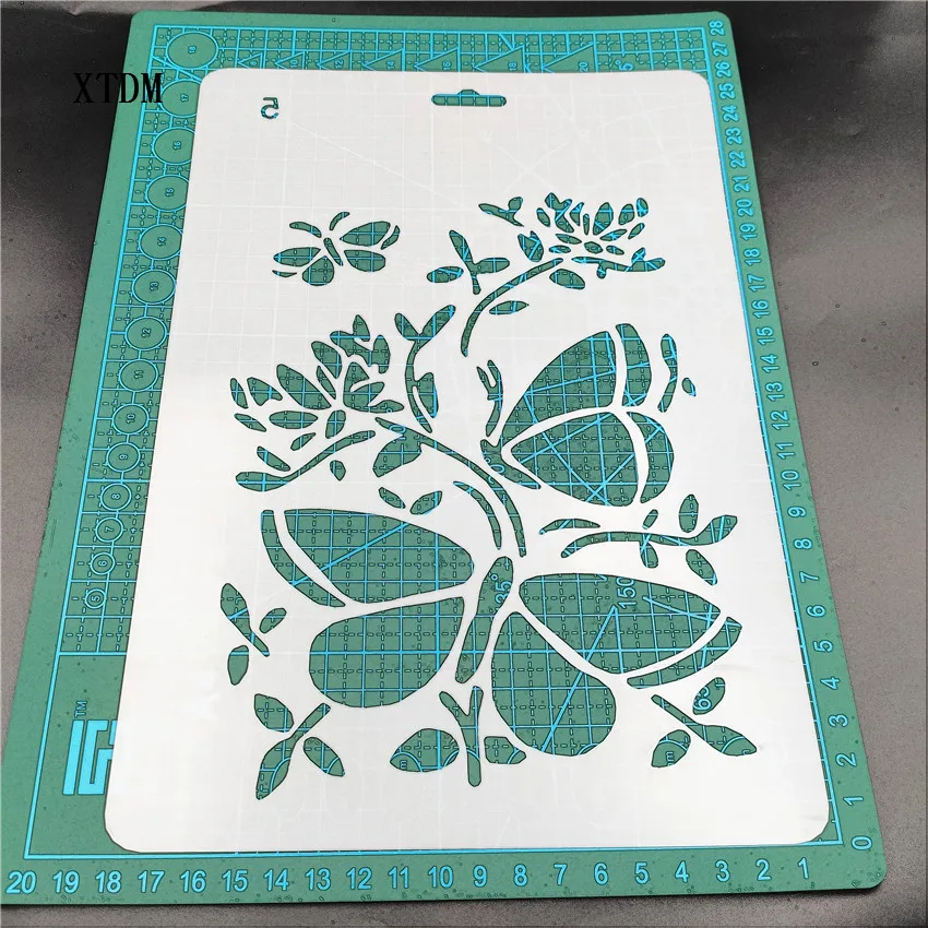 Dragonfly plastic mold shield DIY cake scrapbook stencils hollow Embellishments printing lace ruler Valentine's Day | Дом и сад