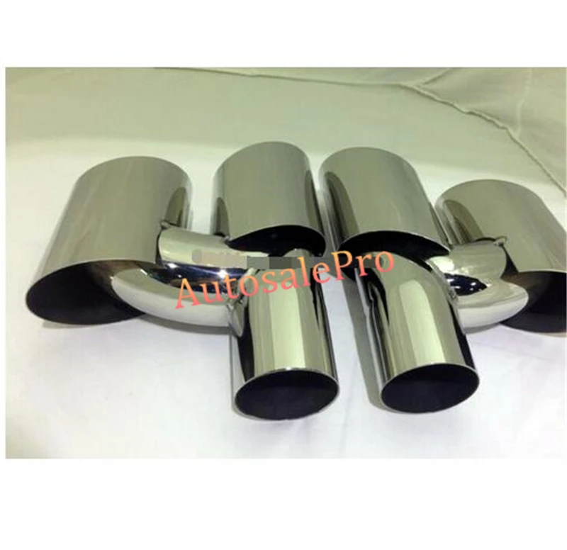 

For Porsche Panamera 970 2010 2011 2012 3013 Steel rear outlet Tail End Pipe Exhaust Muffler Tip 2pcs