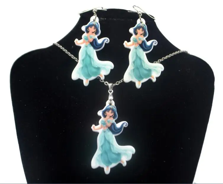 Классические Акриловые длинные висячие серьги принцессы с героями мультфильмов