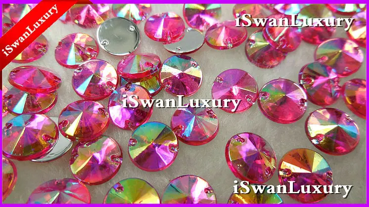 

Розовые красные AB акриловые круглые камни 10 мм 8 мм, Свободные Стразы, искусственные камни с плоским основанием для шитья, подвески из страз