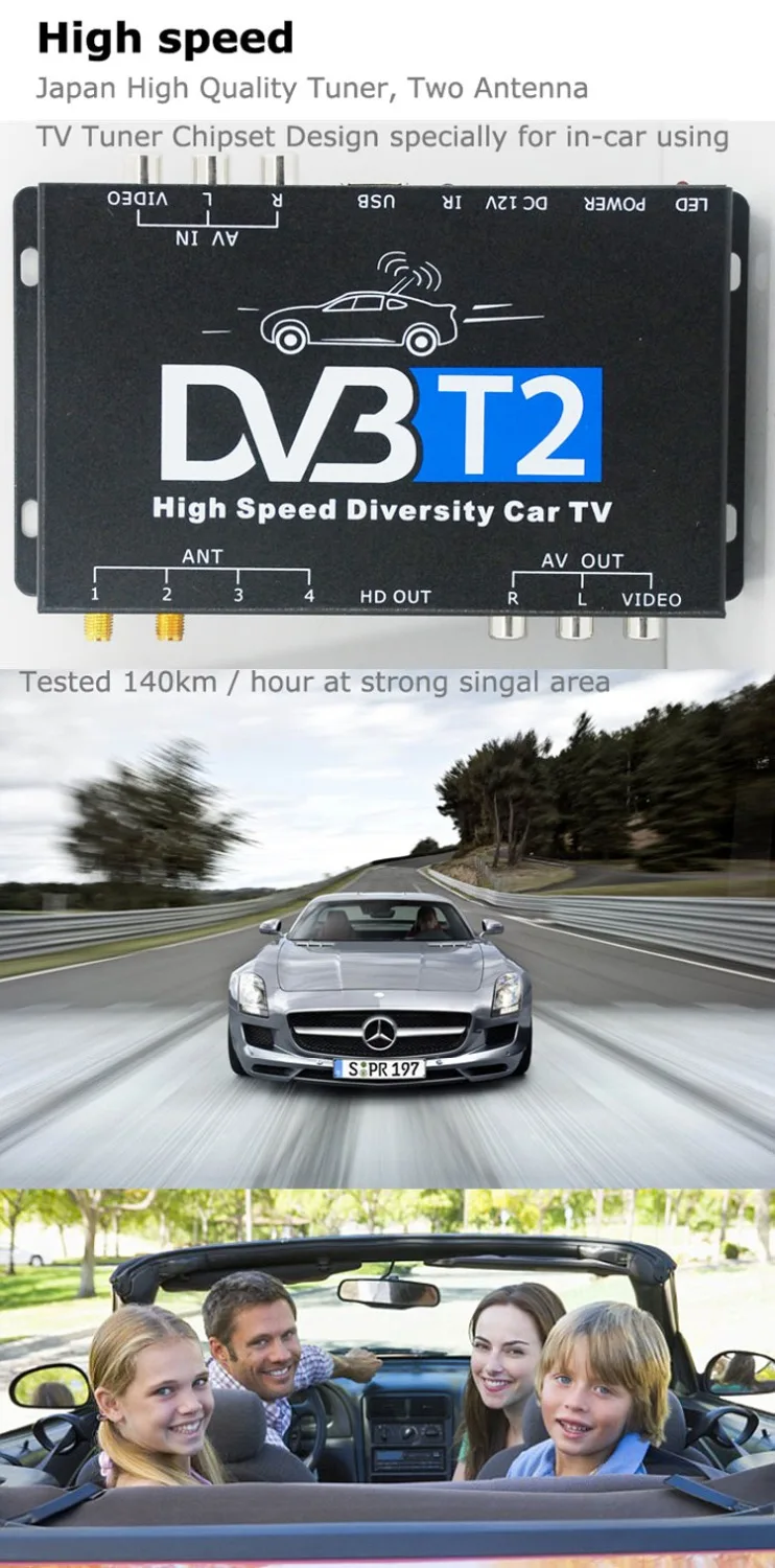 Dvb t2 Автомобильная поддержка DVB T и автомобильная T2 телеприставка 2 тюнера антенны