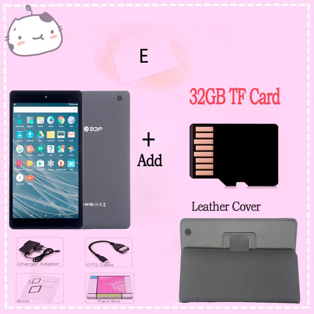 32 G TF Add Case Планшеты 8 дюймов Android 6,0 планшетный ПК четырехъядерный 1 ГБ ОЗУ 16 Гб ПЗУ Bluetooth wifi детский планшет маленький компьютер 7 8 9 - Комплект: 32 G TF Add Case