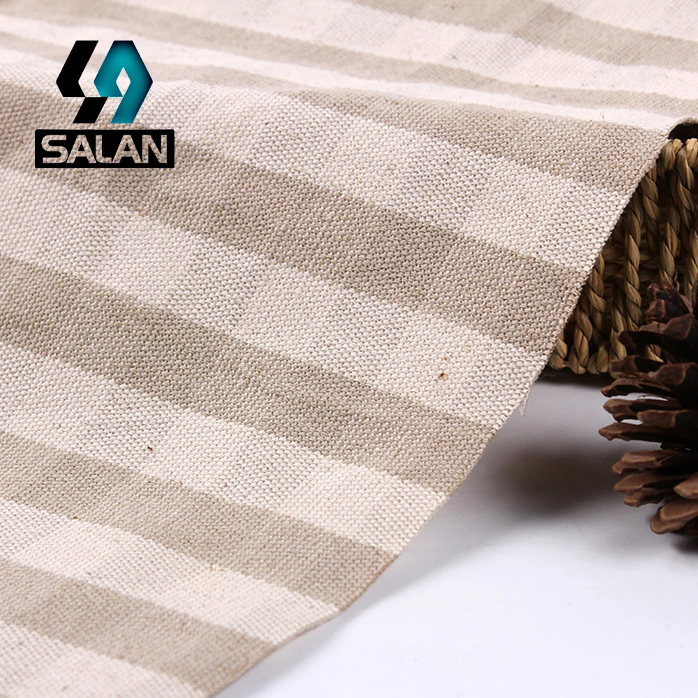 Лидер продаж полосатая льняная ткань окрашенная клетчатая диван мебель с