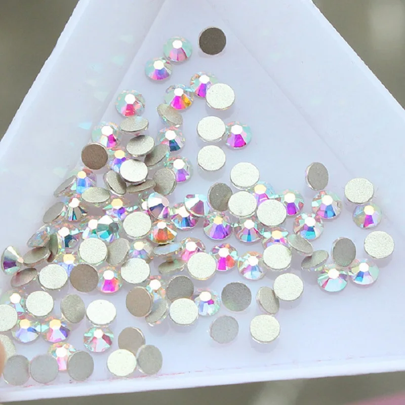 Модные Стразы Кристалл AB SS4 SS34 горячей фиксации FlatBack Strass камни и наклейки