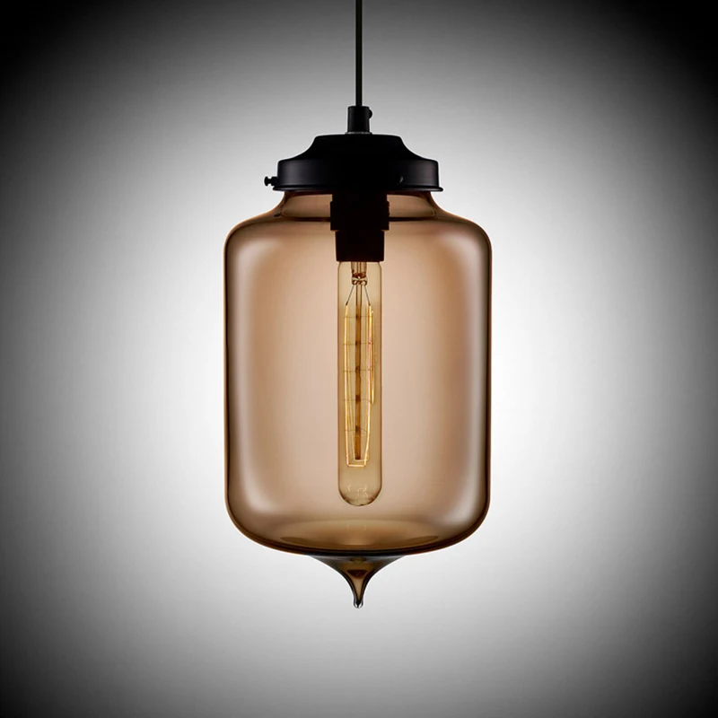 Винтажная антикварная промышленная цветная стеклянная люстра Лофт светильники