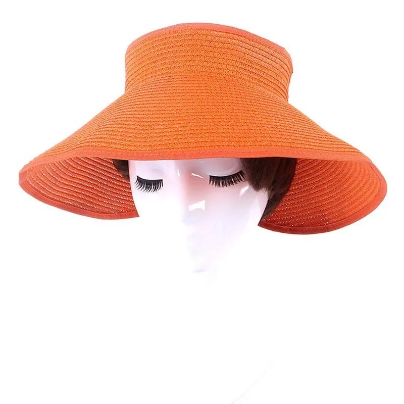 Женская Соломенная шляпка с широкими полями складывающаяся пляжная бантом