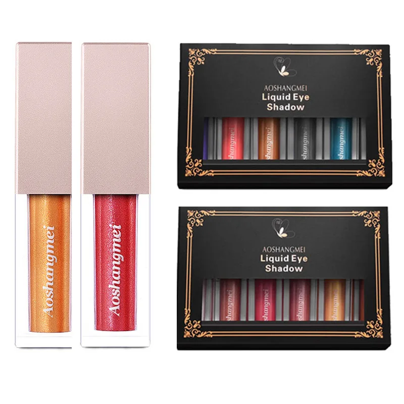 Блестящие тени для век с бриллиантами жидкая Мерцающая губная помада набор теней