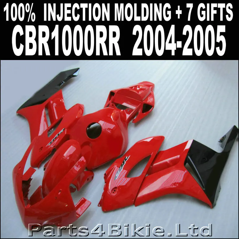 Горячее предложение глянцевый красный черный корпус для HONDA 2004 2005 cbr1000rr