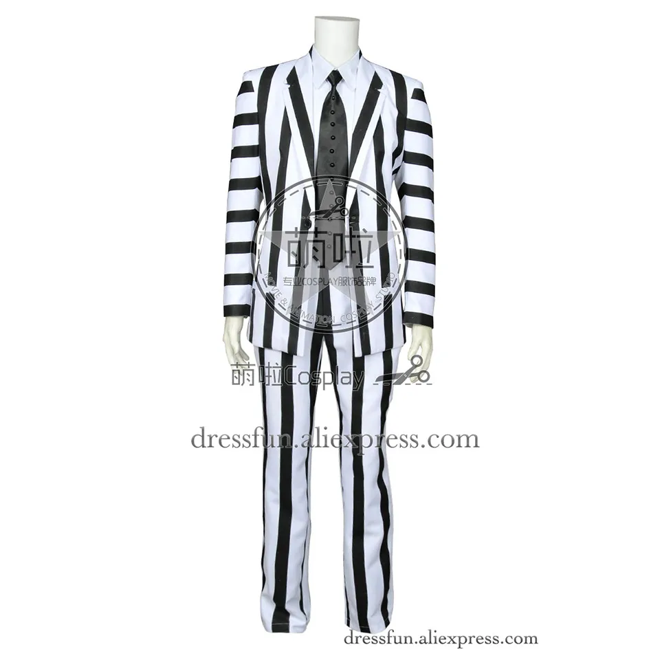 Beetlejuice Betelgeuse костюм для косплея Майкла Китона костюмы Униформа пальто рубашка