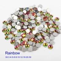 6X8mm Skull Shaped Rainbow/Green rainbow color 30Pcs/Pack Nail Art Rhinestones For women 3D Nails Art Decoration