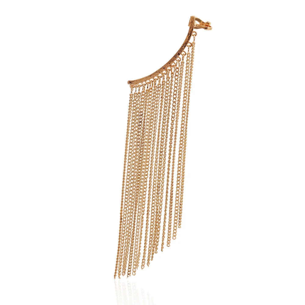 

10PCS New Fashion Jewelry Punk Long Tassel Ear Cuff Clip Earrings without Piercing Clip Earrings For Women Gifts Wholesale CE007