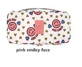 pink smiley face Mihawk дорожные сумки для бюстгальтера нижнее белье одежда Женская мода туалетные принадлежности и косметика сумка для хранения Органайзер сумка аксессуары продукт - Цвет: pink smiley face