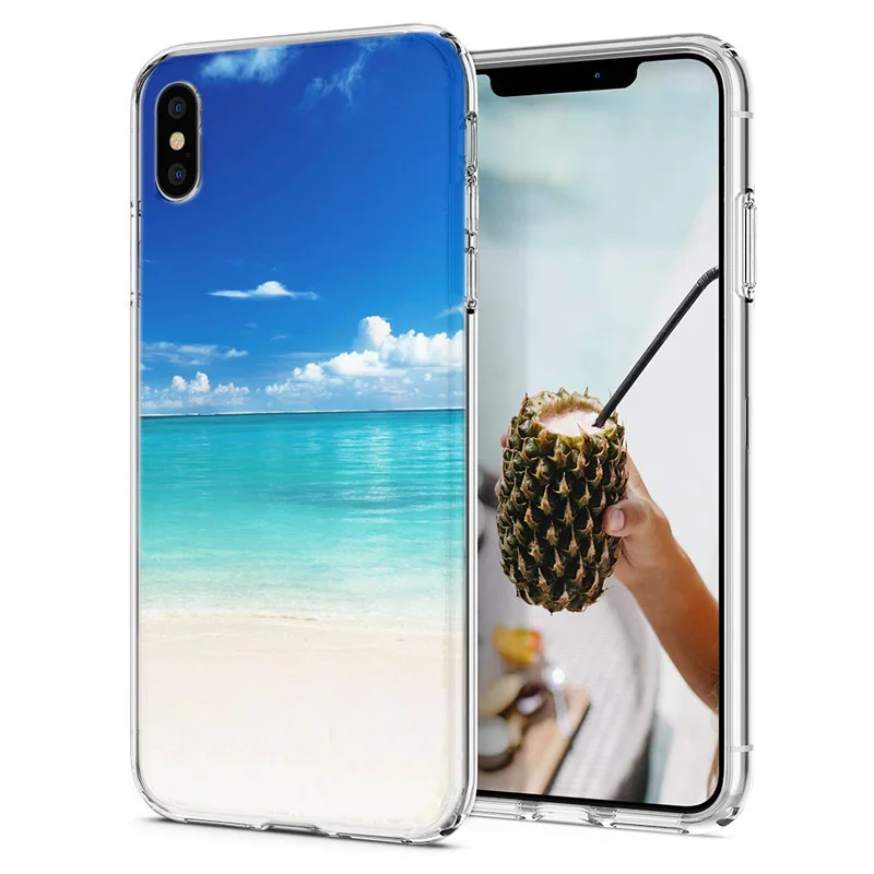 Soft Phone Case For iPhone 6 7 XS Max Covers TPU Colorful Sky Geometry Painted Design Fundas X XR F015 |