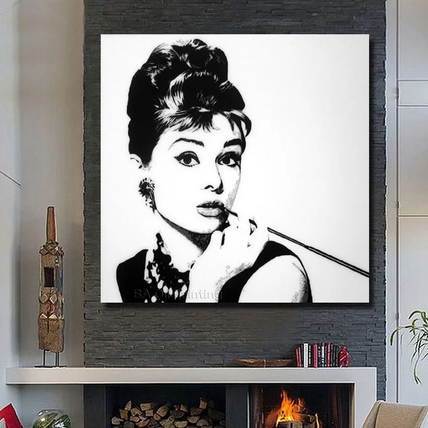 

Бесплатная доставка Высокое качество Кино звезда поп-арт-стена Decor100 % ручная работа Холст Картина домашний декор настенная живопись искусс...