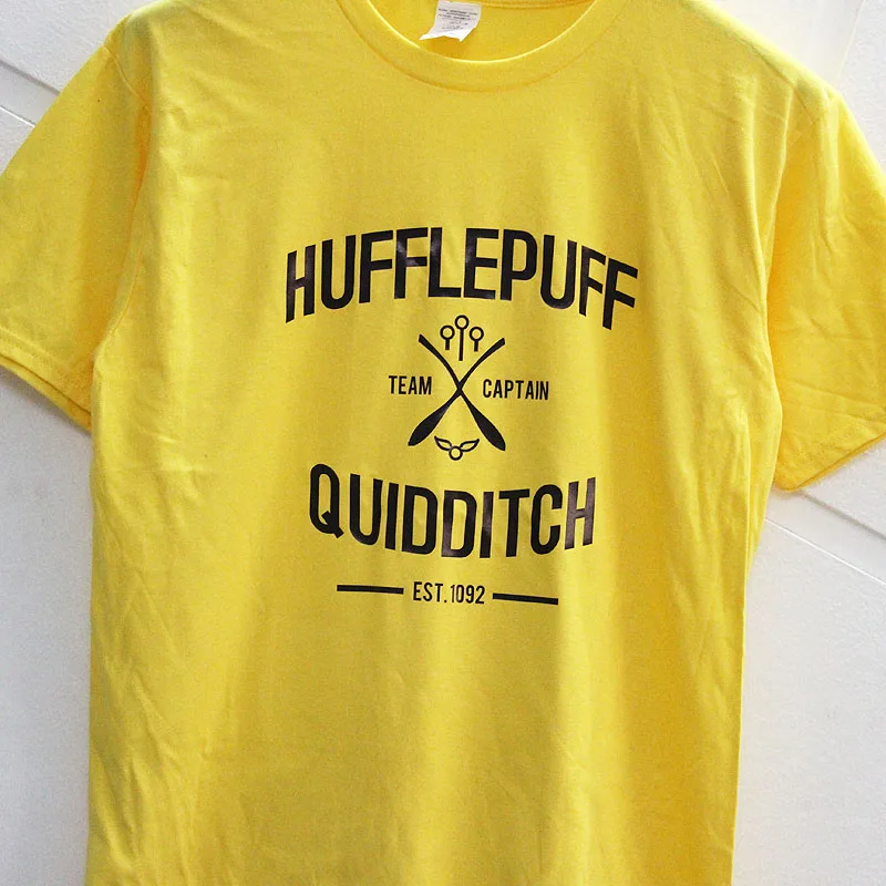 Футболка мужская с принтом пуффендуй Квиддич Повседневная тенниска забавным