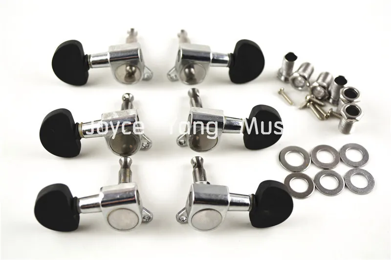 

Niko Chrome Guitar Tuning Pegs Tuners Machine Head Matte Black Cap 3L+3R/6-In-Line Free Shipping Wholesales