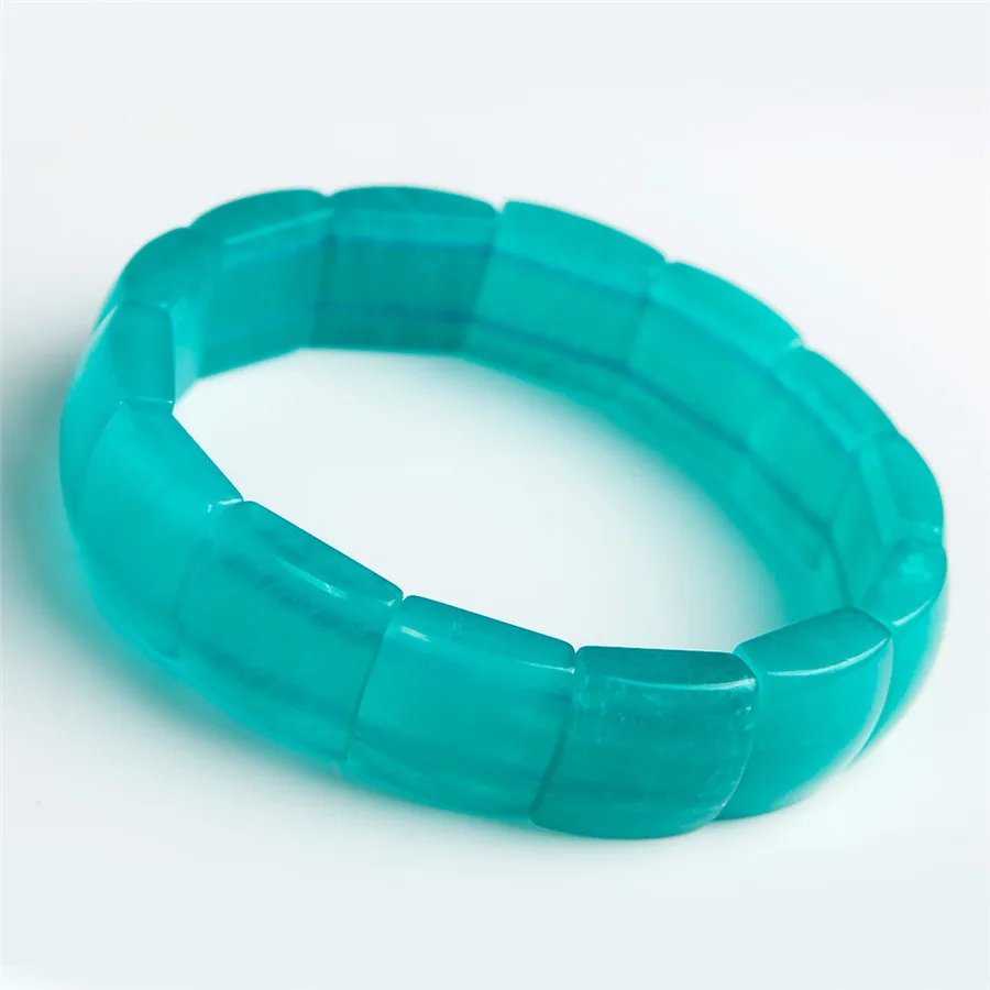 

Genuine Green Natural Ice Amazonite Gems Stone Rectangle Beads Bracelets Stretch Charm Crystal Bead Bracelets For Women