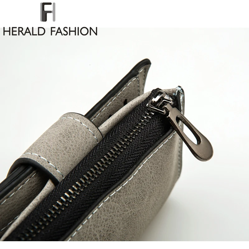 Herald Fashion Дамский кошелек с надписью на молнии укороченный однотонный винтажный