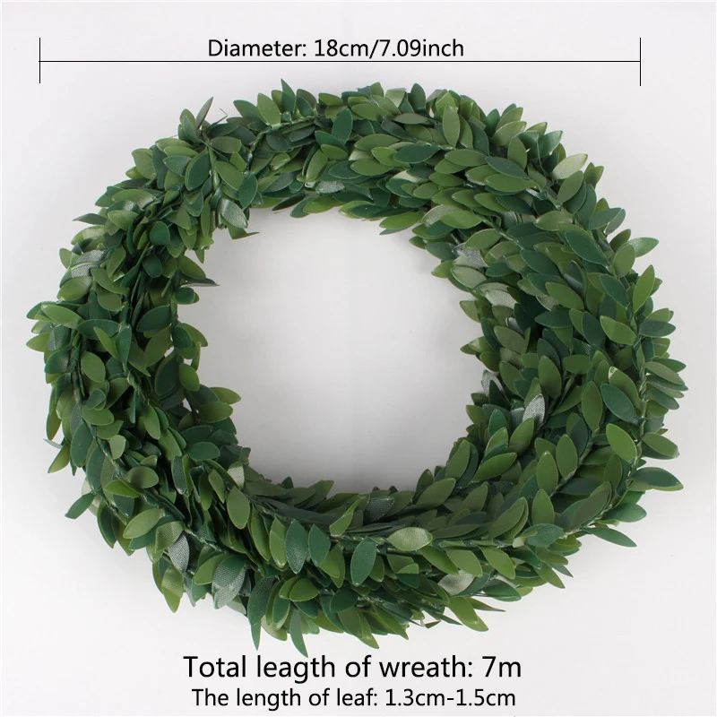 7 м Зеленые искусственные растения листья железная проволока венок аксессуар для