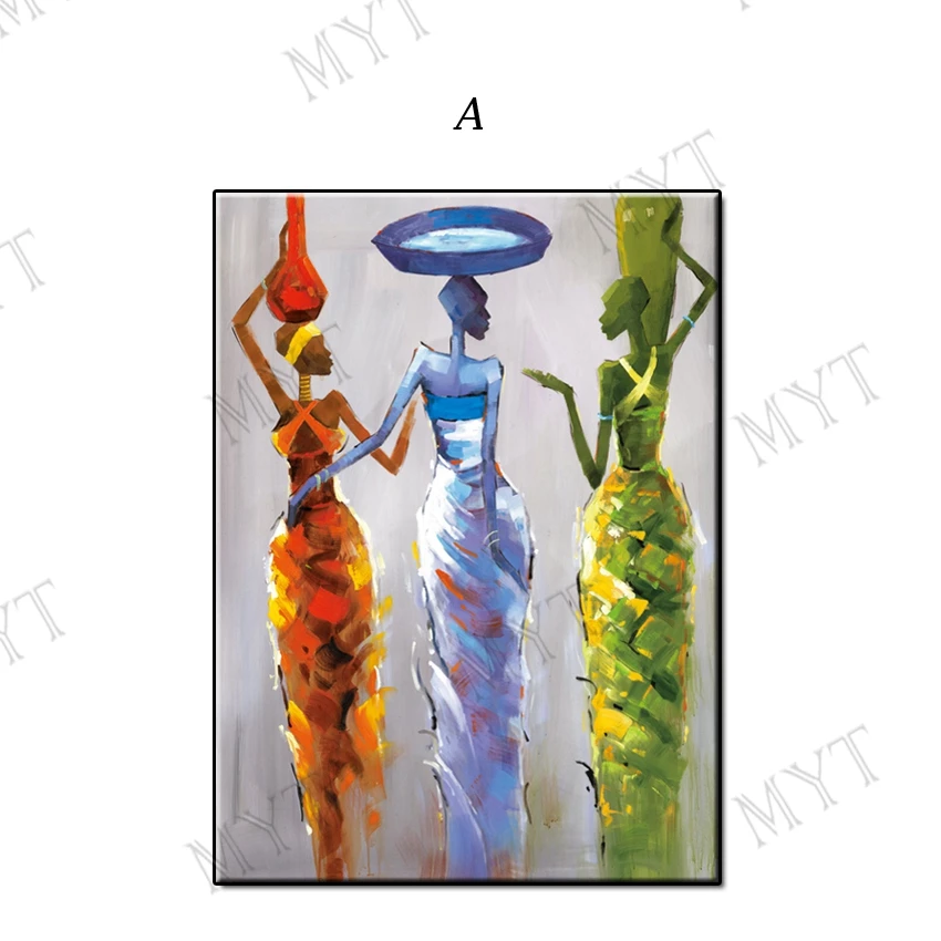 

Новые дешевые настенные художественные картины ручная роспись на холсте Абстрактная картина маслом с изображением Африканской женщины для гостиной домашний Декор без рамки